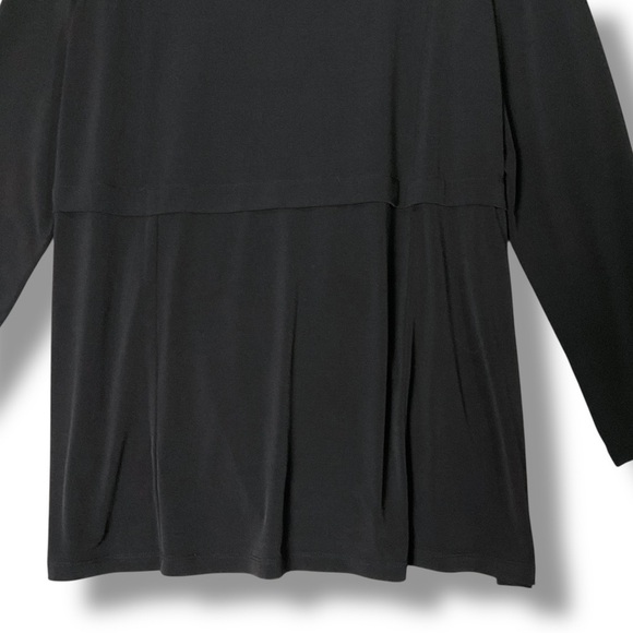 Susan Graver Modern Essentials Top Sz L V-Neck Liquid Knit Tunic Black Capsule M - Picture 8 of 11